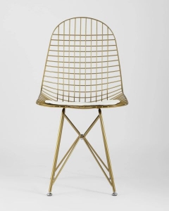 Стул обеденный Stool Group Eiffel золотой с белой подушкой 4 шт