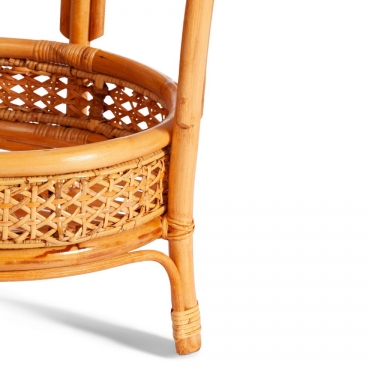 Комплект Tetchair PELANGI 02/15 стол со стеклом + 4 кресла с подушками ротанг, кресло 65х65х77см, стол диаметр 64х61см, Honey мед