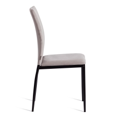 Стул Tetchair CAPRI mod. BC565-DC металл, флок, 43 х 53 х 92 см, Light grey светло-серый HLR14 / черный