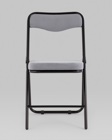 Складной стул Stool Group Джонни велюр серый каркас черный матовый