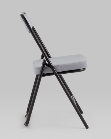 Складной стул Stool Group Джонни велюр серый каркас черный матовый