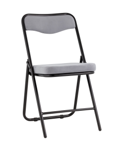 Складной стул Stool Group Джонни велюр серый каркас черный матовый