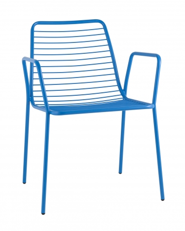 Стул Stool Group Дели с подлокотниками металл Голубой