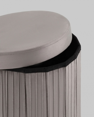 Пуф складной с ящиком Stool Group Store Round антрацитовый