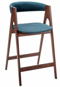 Кресло полубарное R-home Kaede Blue/Темный орех