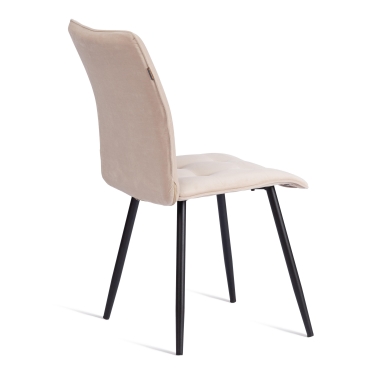 Стул обеденный Tetchair Bari разборный, ткань велюр, 44х60х91, молочный/черный, Porsche 2