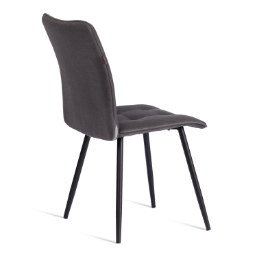 Стул обеденный Tetchair Bari разборный, ткань велюр, 44х60х91, серый/черный, Porsche 9