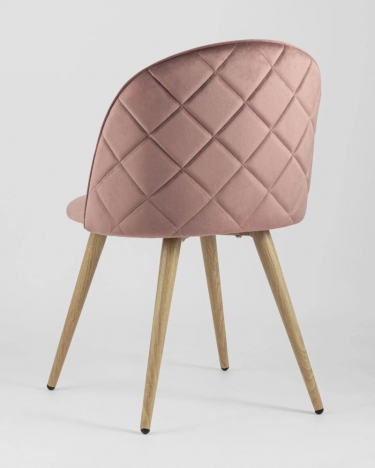 Стул Stool Group Лион велюр с ромбами розовый 4 шт