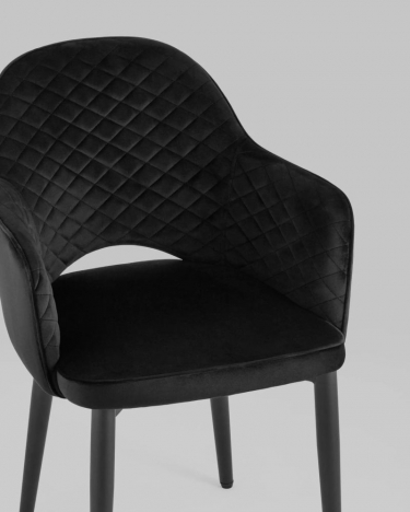 Комплект из четырех стульев Stool Group Венера диамант велюр черный 4 шт