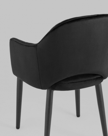 Комплект из четырех стульев Stool Group Венера диамант велюр черный 4 шт