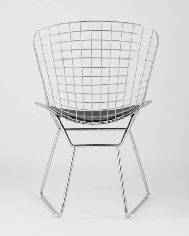 Стул обеденный Stool Group Bertoia хромированный с черной подушкой 4 шт