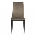 Стул Tetchair CAPRI mod. BC565-DC металл, флок, 43 х 53 х 92 см, Dark grey темно-серый HLR24 / черный