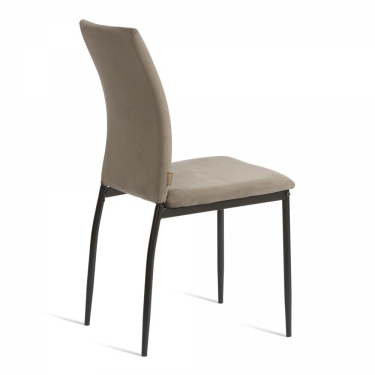 Стул Tetchair CAPRI mod. BC565-DC металл, флок, 43 х 53 х 92 см, Dark grey темно-серый HLR24 / черный