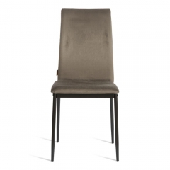 Стул Tetchair CAPRI mod. BC565-DC металл, флок, 43 х 53 х 92 см, Dark grey темно-серый HLR24 / черный