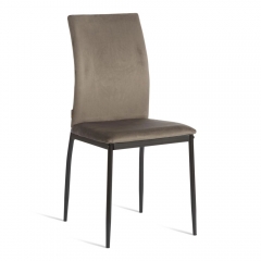 Стул Tetchair CAPRI mod. BC565-DC металл, флок, 43 х 53 х 92 см, Dark grey темно-серый HLR24 / черный