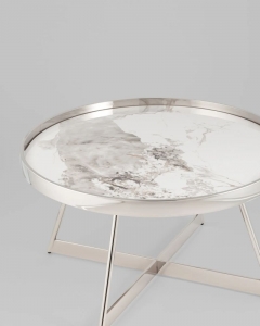 Журнальный стол Stool Group Гера 80х80 см серебро