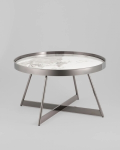 Журнальный стол Stool Group Гера 80х80 см сталь темный хром