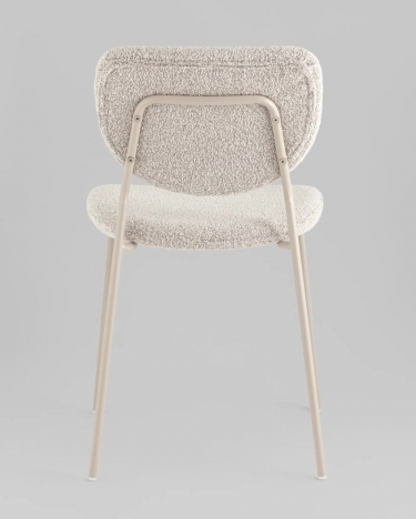Стул обеденный Stool Group Gigi букле серо-бежевый кремовые ножки