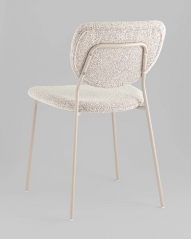 Стул обеденный Stool Group Gigi букле серо-бежевый кремовые ножки