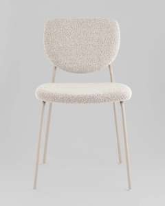 Стул обеденный Stool Group Gigi букле серо-бежевый кремовые ножки