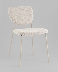 Стул обеденный Stool Group Gigi букле серо-бежевый кремовые ножки
