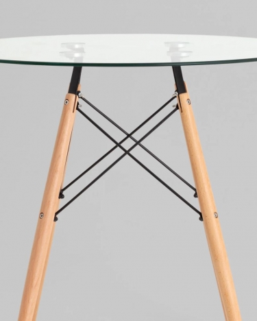 Стол круглый Stool Group EAMES DSW NEW D80 прозрачный стеклянный