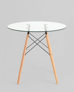 Стол круглый Stool Group EAMES DSW NEW D80 прозрачный стеклянный