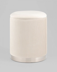 Пуф Stool Group Шарлотта с ящиком велюр бежевый серебро основание