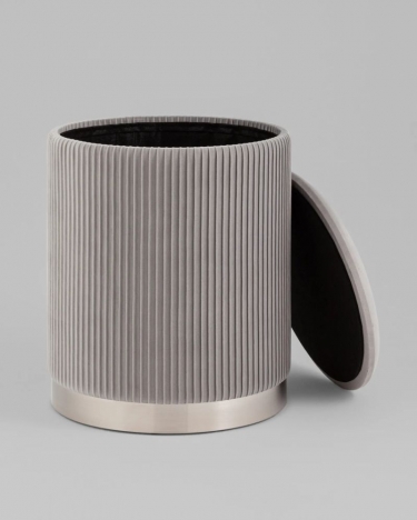 Пуф Stool Group Шарлотта с ящиком велюр серебристый серебро основание