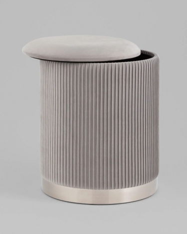 Пуф Stool Group Шарлотта с ящиком велюр серебристый серебро основание