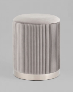 Пуф Stool Group Шарлотта с ящиком велюр серебристый серебро основание