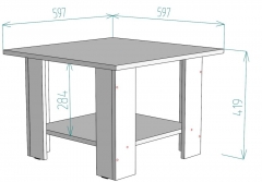 Стол журнальный Аларти TC2 419х597х597 БП