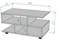 Стол журнальный Аларти TC21 421х800х447 Графит