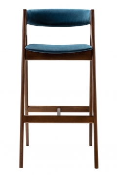 Кресло барное R-home Kaede Б Blue/Темный орех