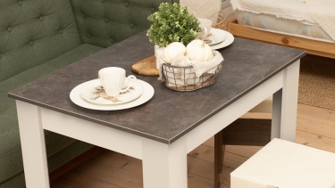 Стол обеденный Трия Промо тип 1 Белый/Ателье темный