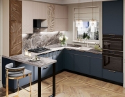 Кухонный гарнитур угловой с витриной Витра Флоренция 108 238