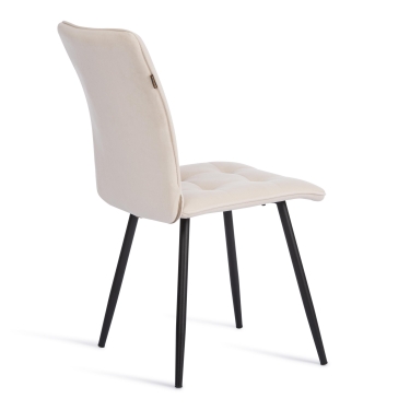 Стул обеденный Tetchair Bari флок , 46х55х89, молочный/черный, 4