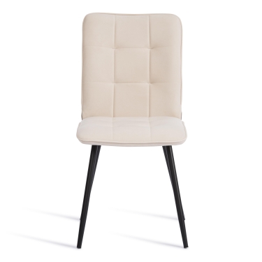 Стул обеденный Tetchair Bari флок , 46х55х89, молочный/черный, 4