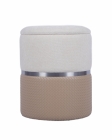 Пуф Stool Group Кэрри с ящиком бежевый шенилл с экокожей