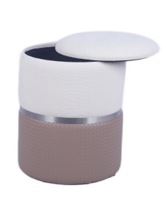 Пуф Stool Group Кэрри с ящиком светло-коричневый шенилл с экокожей