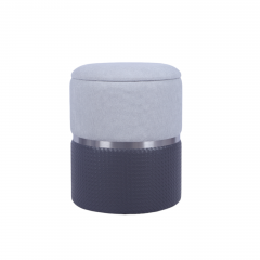 Пуф Stool Group Кэрри с ящиком серо-черный шенилл с экокожей