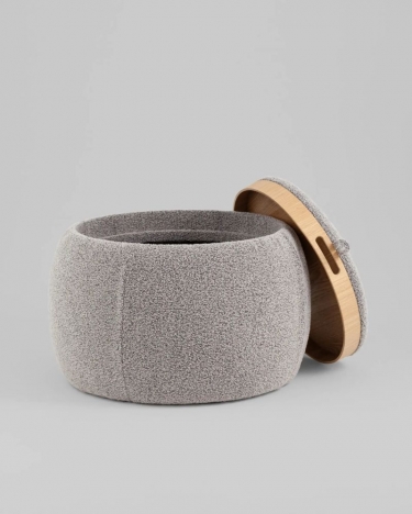 Пуф-трансформер Stool Group Люкке с крышкой серый