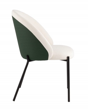 Стул обеденный Stool Group Adelinde бежевый с зеленой экокожей