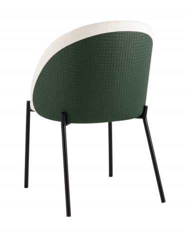 Стул обеденный Stool Group Adelinde бежевый с зеленой экокожей