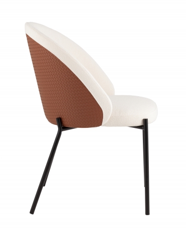 Стул обеденный Stool Group Adelinde бежевый с коричневой экокожей