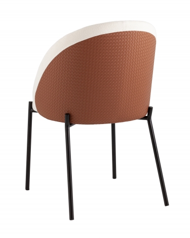 Стул обеденный Stool Group Adelinde бежевый с коричневой экокожей