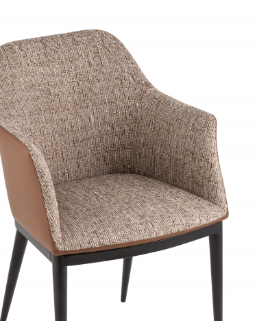 Стул обеденный Stool Group Itan коричневый с коричневой экокожей