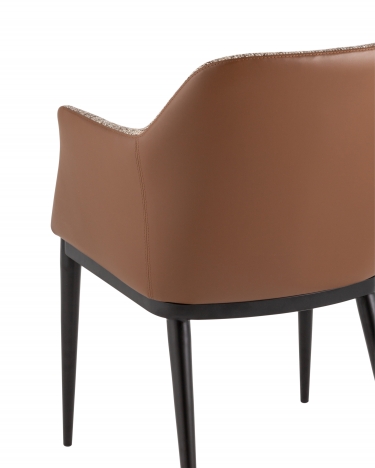 Стул обеденный Stool Group Itan коричневый с коричневой экокожей