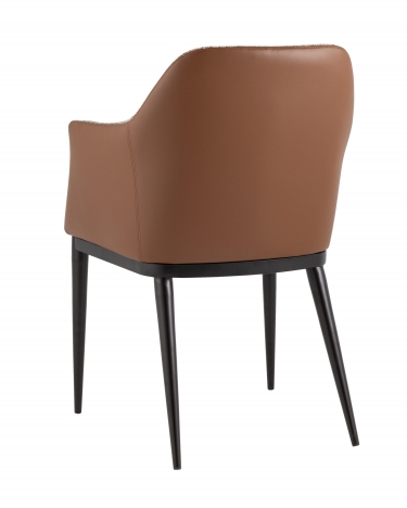 Стул обеденный Stool Group Itan коричневый с коричневой экокожей
