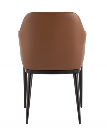 Стул обеденный Stool Group Itan коричневый с коричневой экокожей